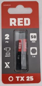 Skrúfbitar RED TX25-50mm 2stk í pk