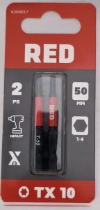 Skrúfbitar RED TX10-50mm 2stk í pk